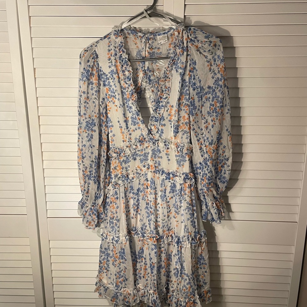 Selfie Leslie new long sleeve a line floral dress
